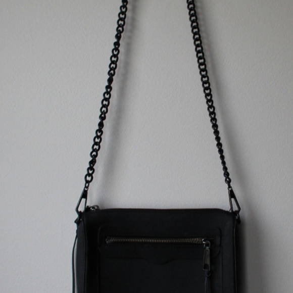 REBECCA MINKOFF Leather Chain-Link Crossbody Bag - Picture 3 of 6